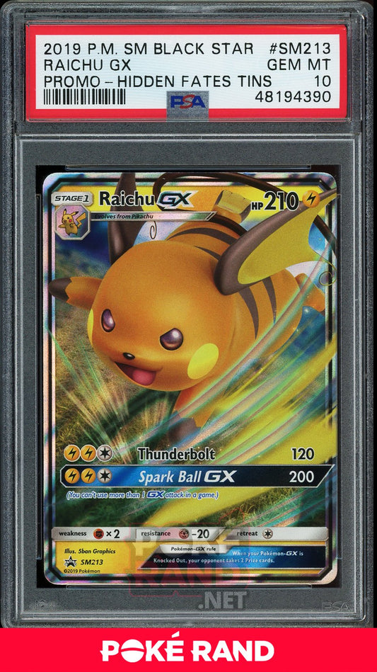 Raichu GX Tin Promo (PSA 10) - Black Star Promo  SM213