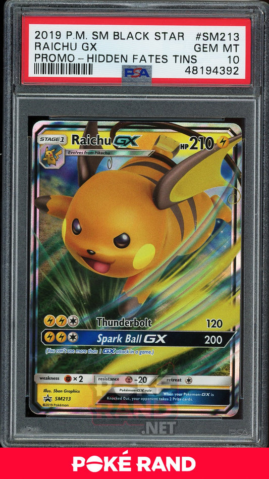 Raichu GX Tin Promo (PSA 10) - Black Star Promo  SM213