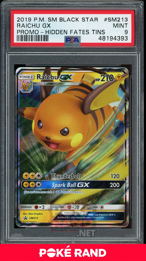 Raichu GX Tin Promo (PSA 9) - Black Star Promo  SM213