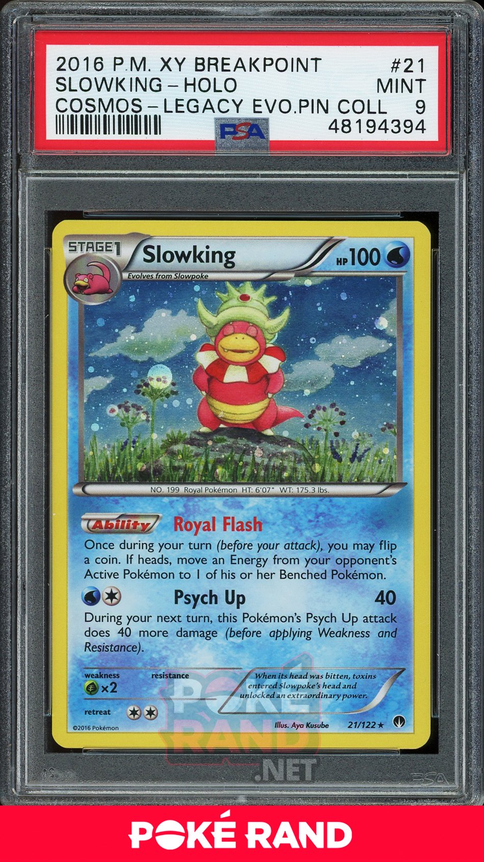 Slowking Holo Legacy Evolution Pin Collection (PSA 9) - XY Break Point #21