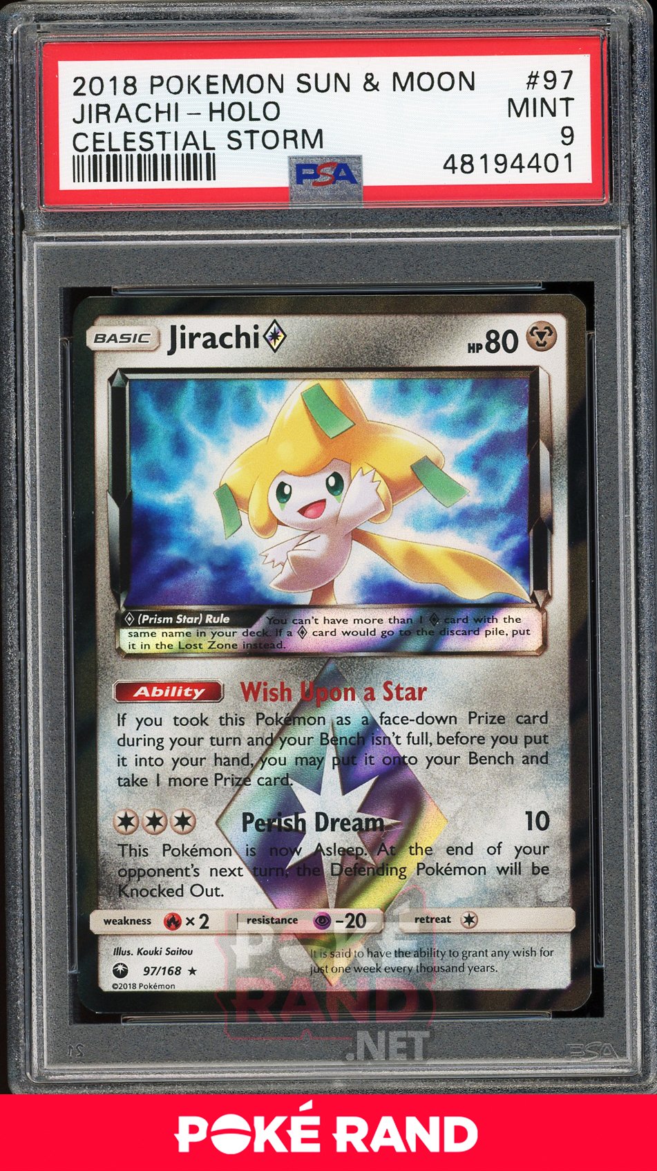 Jirachi Holo (PSA 9) - Celestial Storm #97