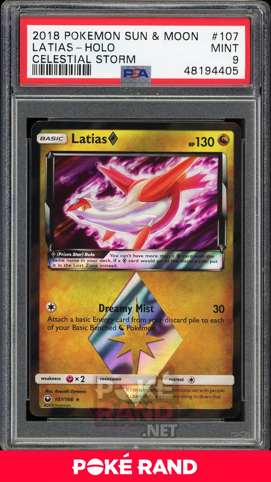 Latias Holo (PSA 9) - Celestial Storm #107