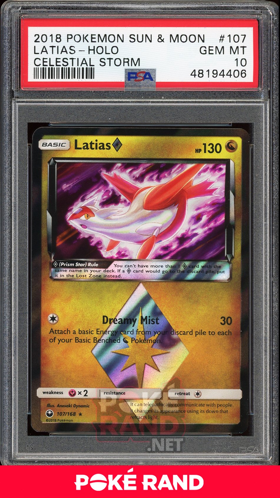 Latias Holo (PSA 10) - Celestial Storm #107