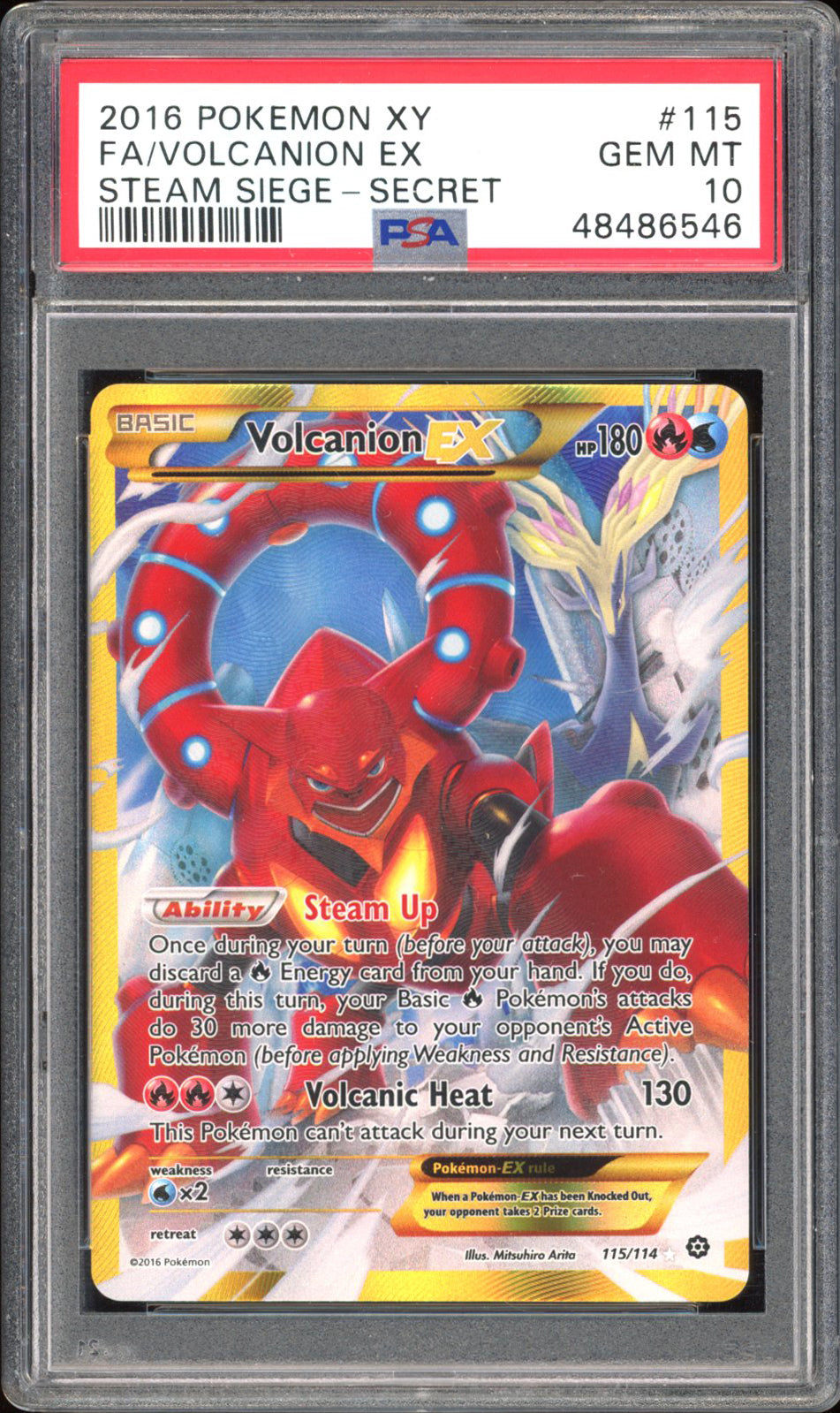 Volcanion EX 115/114 - PSA 10 - Steam Siege Full Art