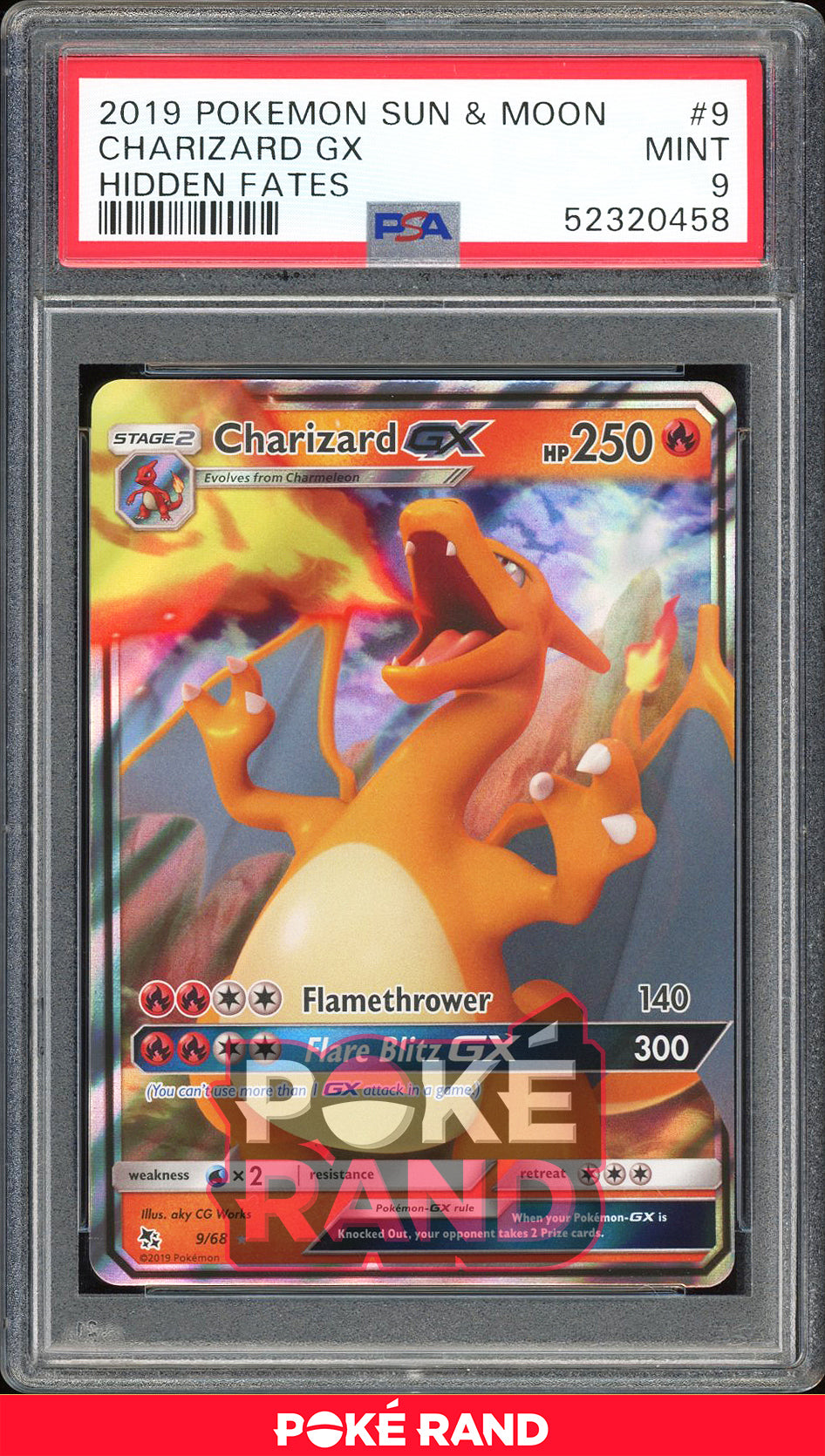 Charizard GX - Hidden Fates (PSA 9) - 9/68 - PokeRand