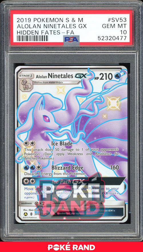 Alolan Ninetales GX - Hidden Fates Shiny Vault (PSA 10) - SV53/SV94 - PokeRand