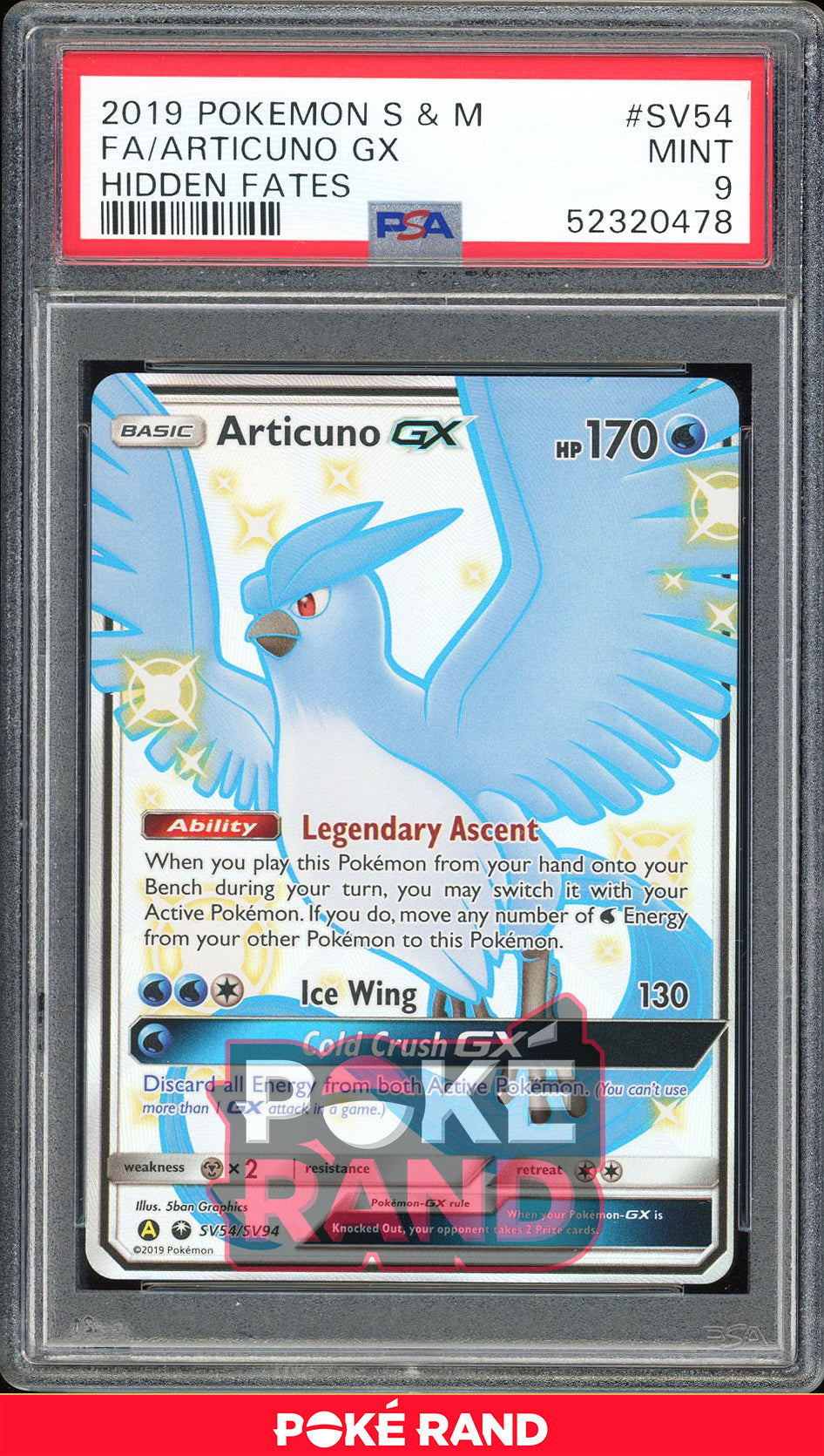 Articuno GX - Hidden Fates Shiny Vault (PSA 9) - SV54/SV94 - PokeRand