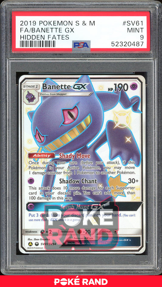 Banette GX - Hidden Fates Shiny Vault (PSA 9) - SV61/SV94 - PokeRand