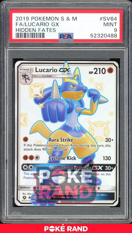 Lucario GX - Hidden Fates Shiny Vault (PSA 9) - SV64/SV94 - PokeRand