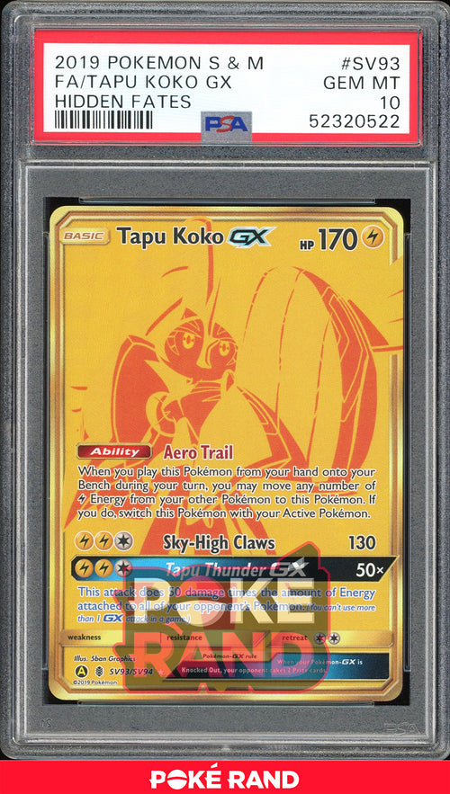 Tapu Koko GX - Hidden Fates Shiny Vault (PSA 10) - SV93/SV94 - PokeRand