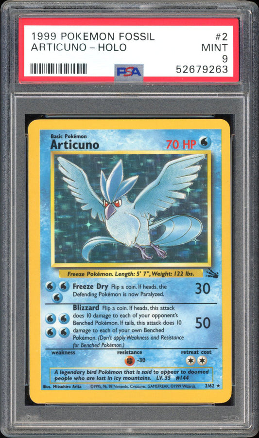 Articuno - PSA 9 - Fossil - #2 - Holo