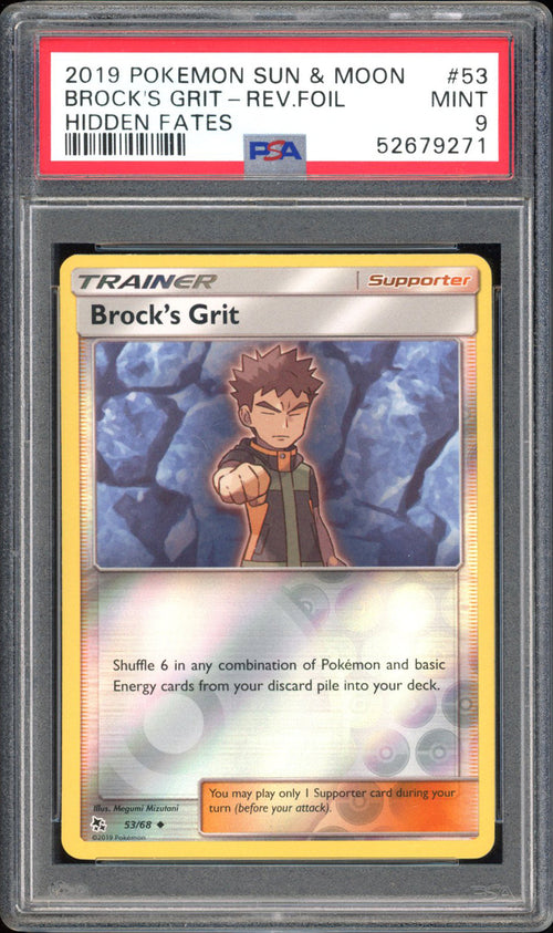 Brocks Grit - PSA 9 - Hidden Fates - #53 - Rev. Foil