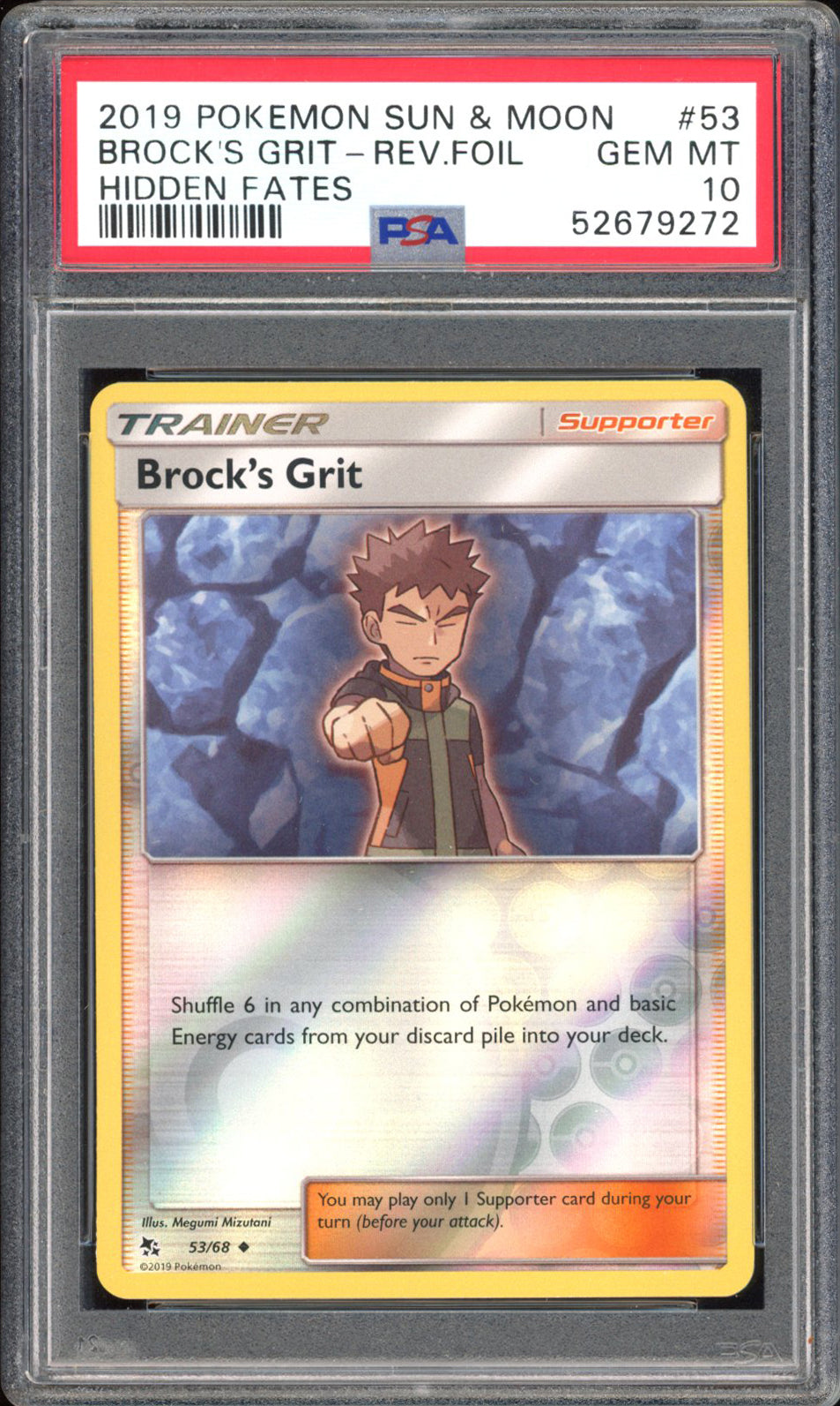 Brocks Grit - PSA 10 - Hidden Fates - #53 - Rev. Foil