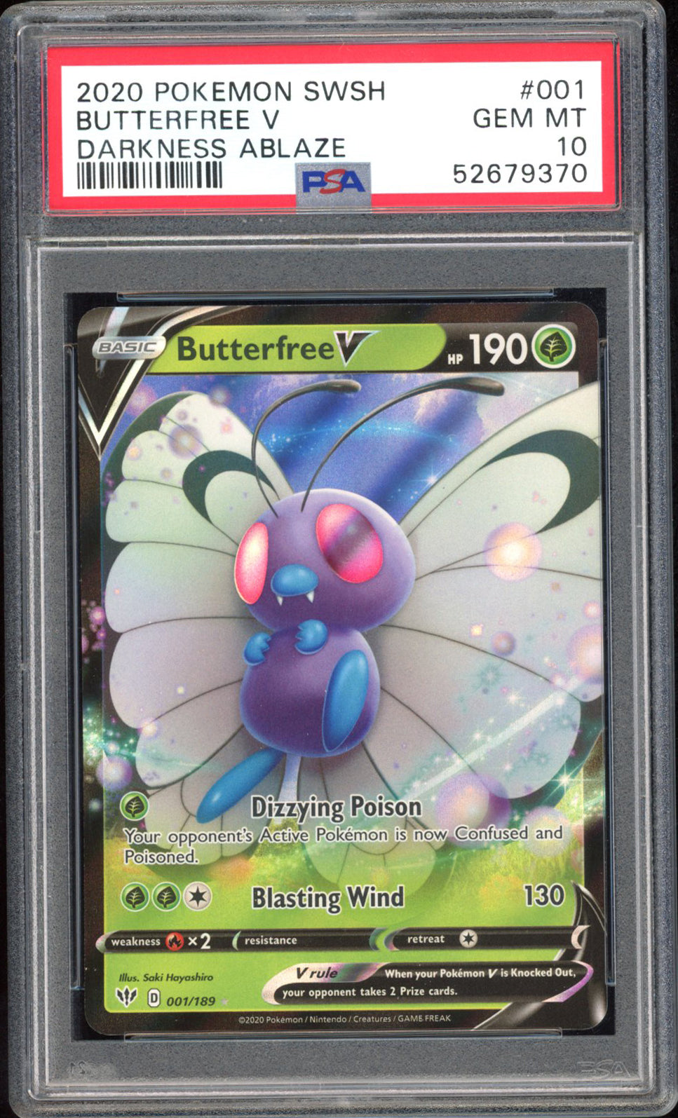 Butterfree V - PSA 10 - Darkness Ablaze - #1 - Holo