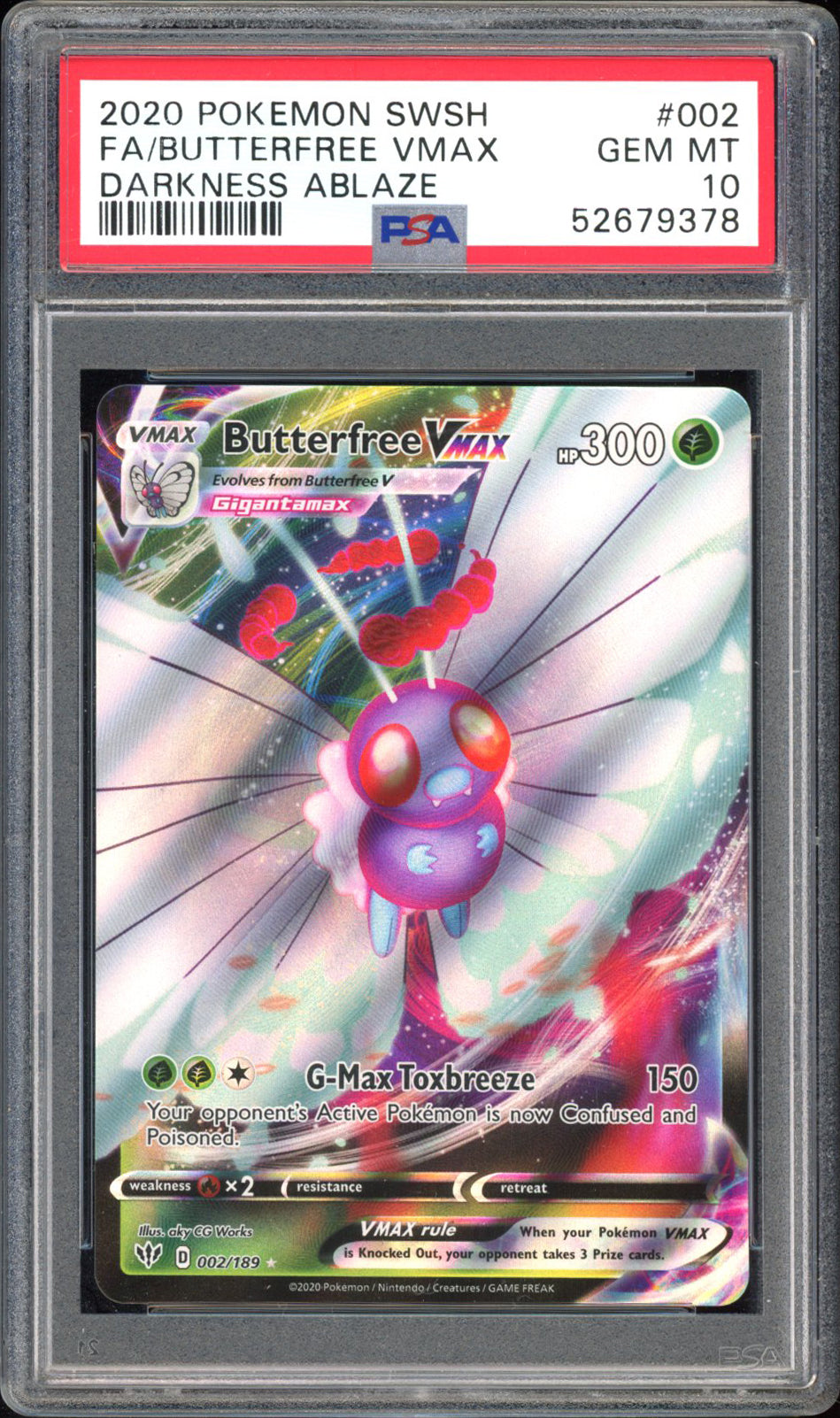 Butterfree VMAX - PSA 10 - Darkness Ablaze - #2 - Full Art