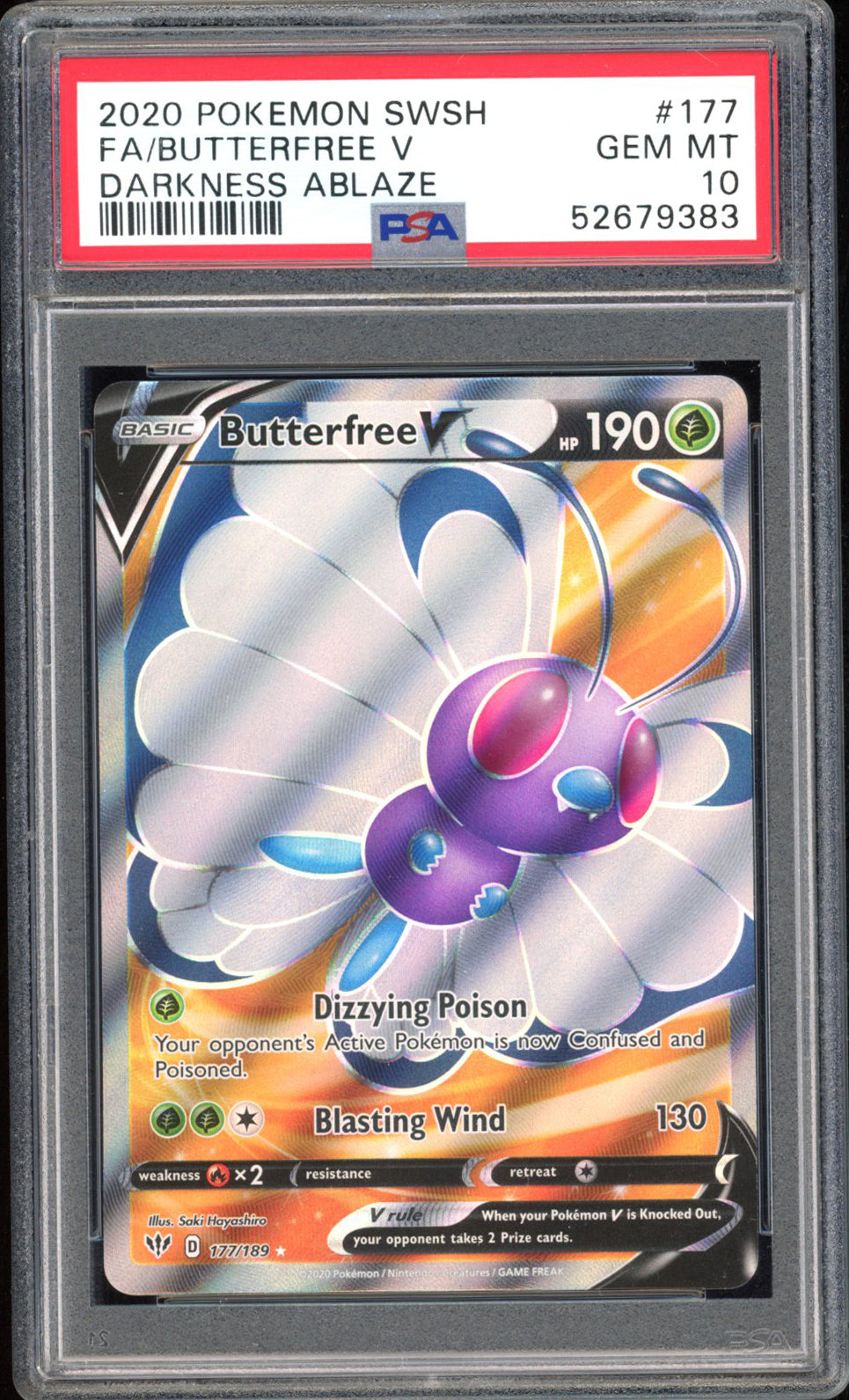 Butterfree V - PSA 10 - Darkness Ablaze - #177 - Full Art