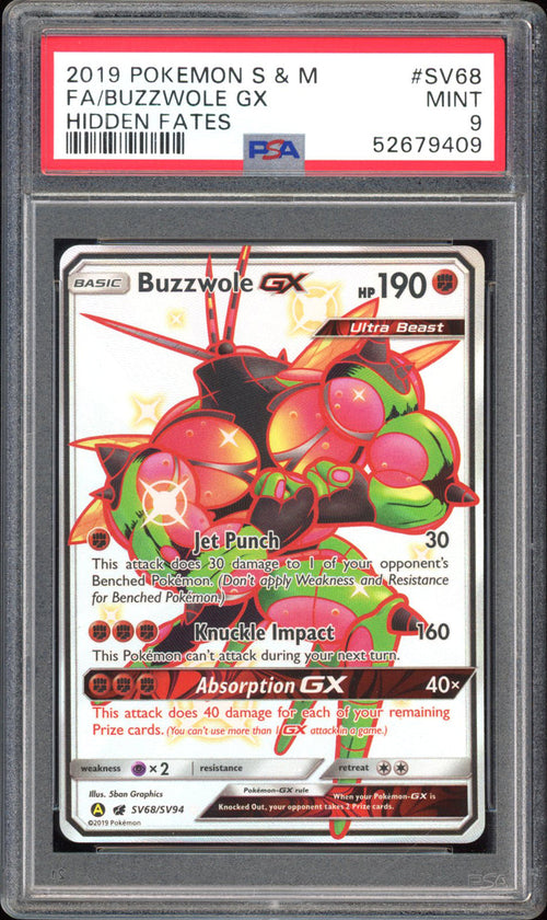 Buzzwole GX - PSA 9 - Hidden Fates - #SV68 - Full Art