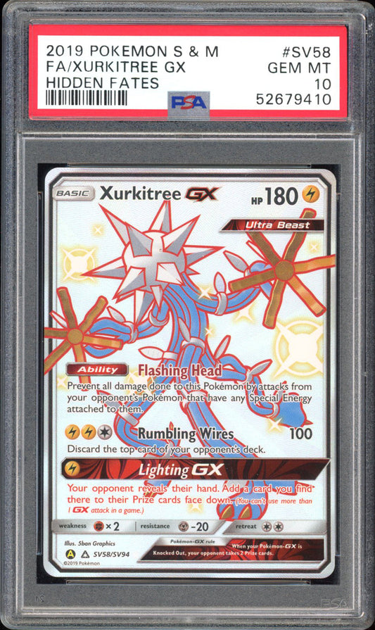 Xurkitree GX - PSA 10 - Hidden Fates - #SV58 - Full Art