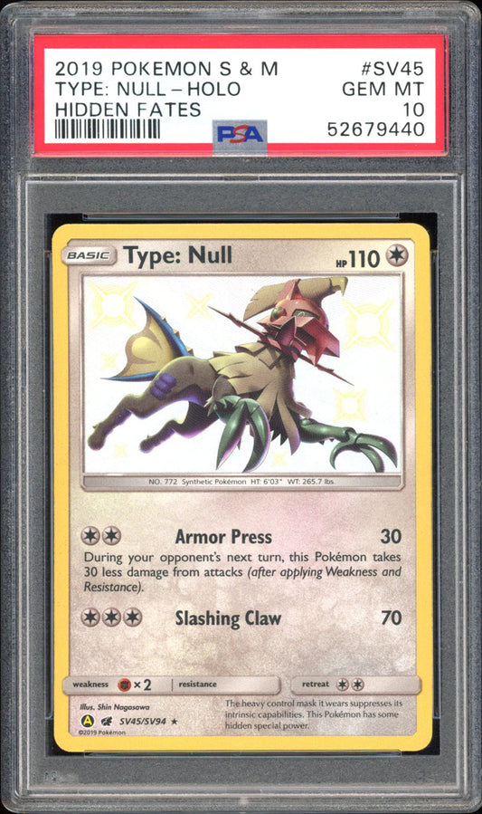 Type: Null - PSA 10 - Hidden Fates - #SV45 - Holo