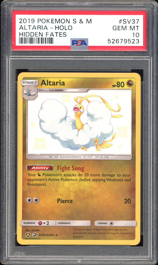 Altaria - PSA 10 - Hidden Fates - #SV37 - Holo