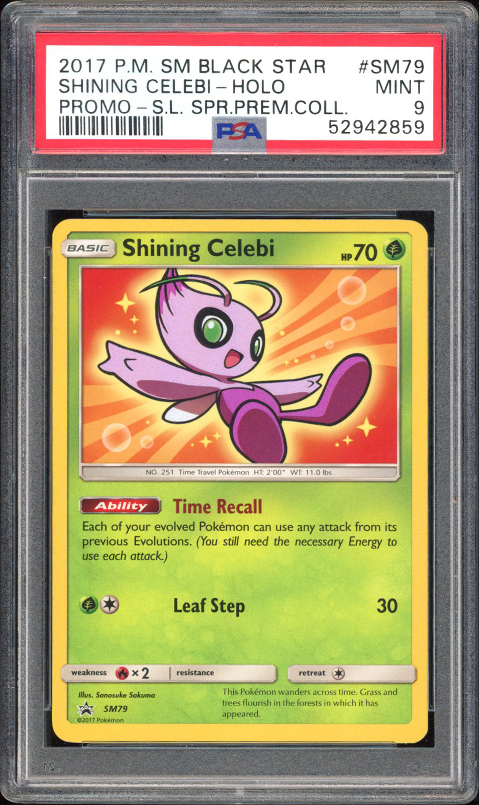 Shining Celebi - PSA 9 - Black Star Promo - #SM79 - Holo