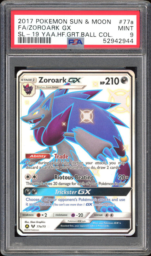 Zoroark GX - PSA 9 - Hidden Fates - #77a - Full Art