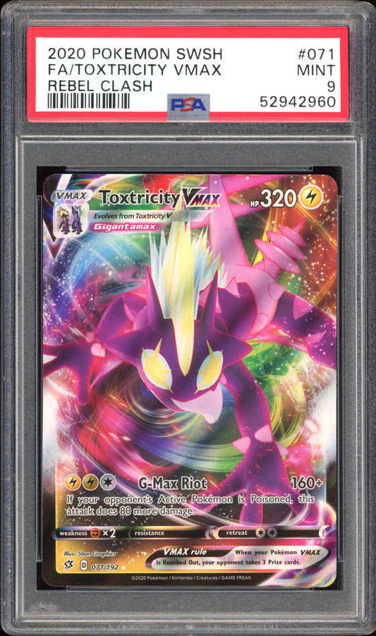 Toxtricity VMAX - PSA 9 - Rebel Clash - #71 - Full Art