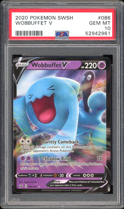 Wobbuffet V - PSA 10 - Sword & Shield - #86 - Holo