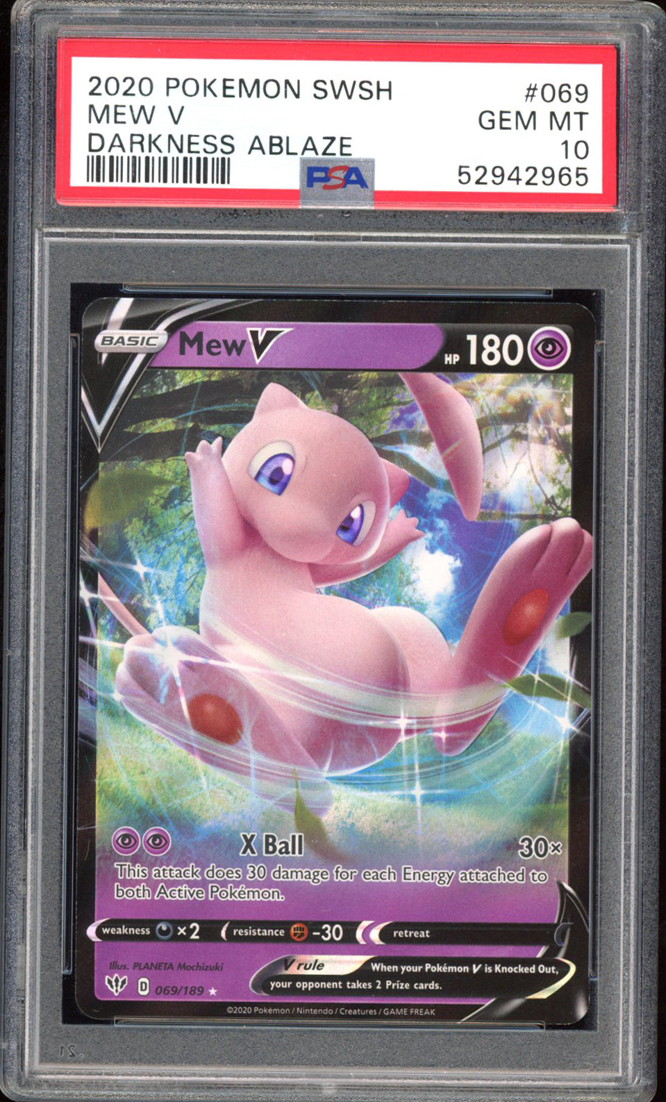 Mew V - PSA 10 - Darkness Ablaze - #69 - Holo