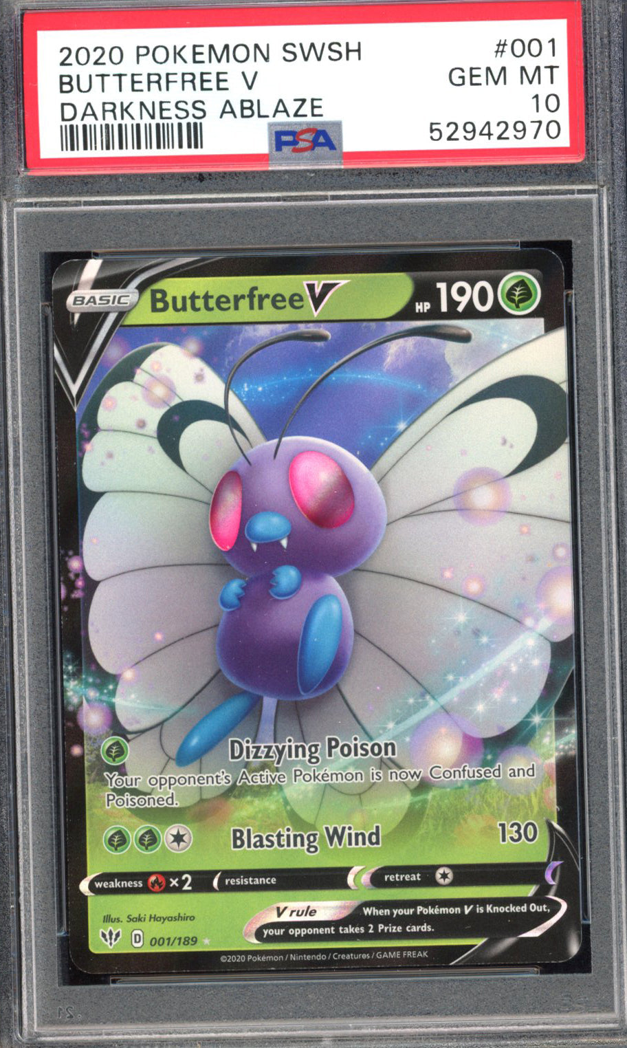 Butterfree V - PSA 10 - Darkness Ablaze - #1 - Holo