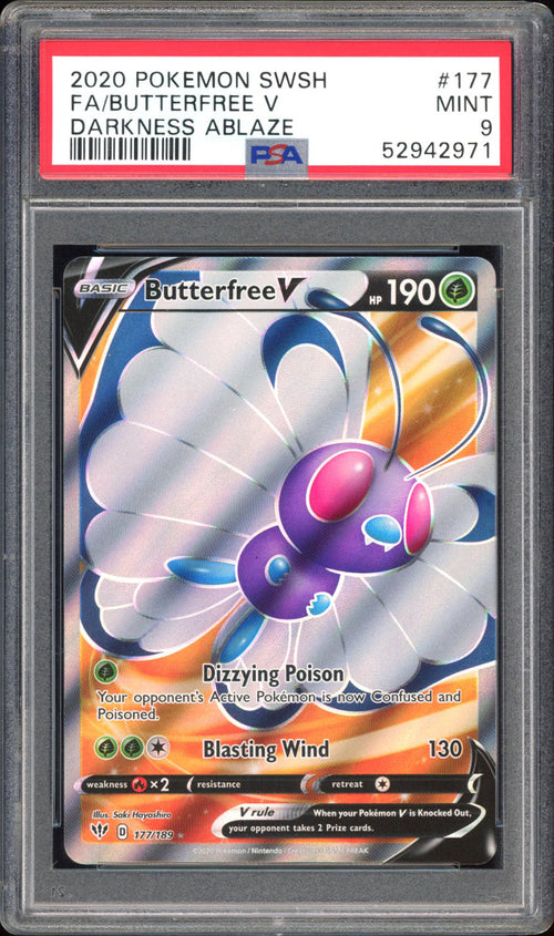 Butterfree V - PSA 9 - Darkness Ablaze - #177 - Full Art