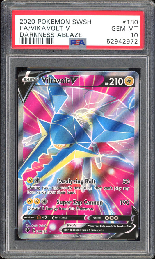 Vikavolt V - PSA 10 - Darkness Ablaze - #180 - Full Art