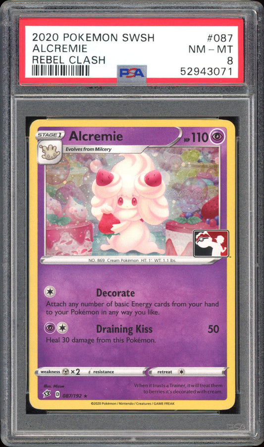 Alcremie - PSA 8 - Rebel Clash - #87 - Holo