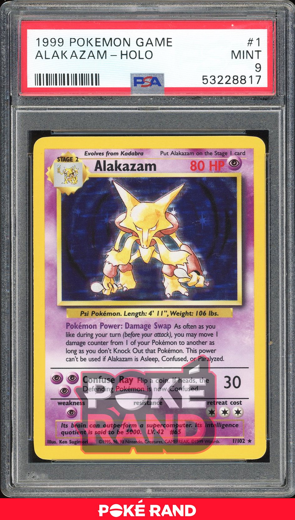 Alakazam  - PSA 9 - Base - #1 - Holo