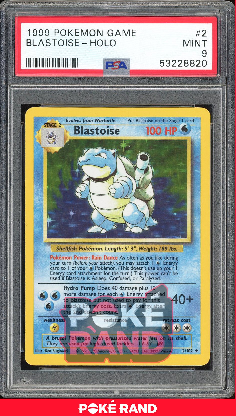 Blastoise  - PSA 9 - Base - #2 - Holo