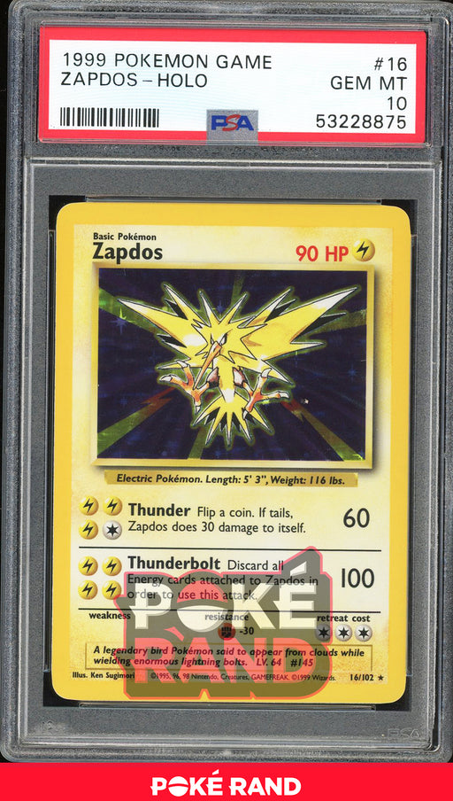 Zapdos - PSA 10 - Base Set - #016 - Holo - PokeRand