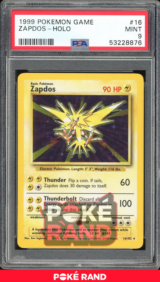 Zapdos - PSA 9 - Base Set - #016 - Holo - PokeRand