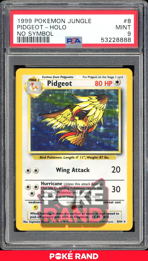 Pidgeot No Symbol - PSA 9 - Jungle - #8 - Holo