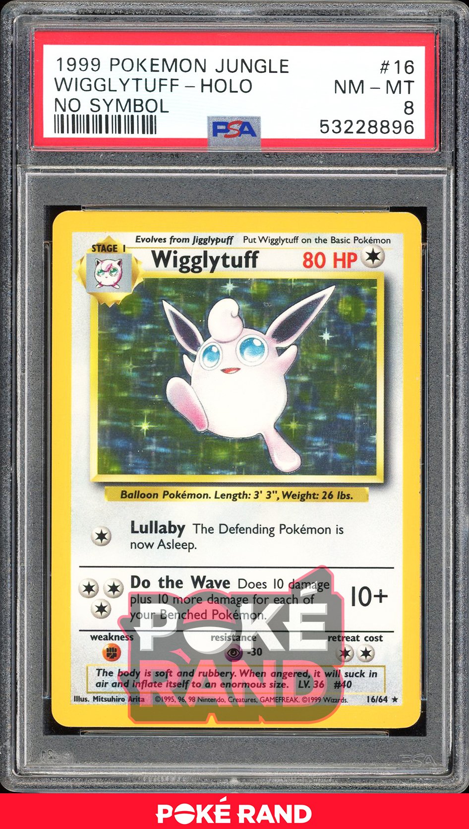 Wigglytuff No Symbol - PSA 8 - Jungle - #16 - Holo