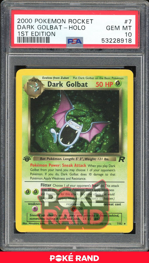 Dark Golbat 1St Edition - PSA 10 - Team Rocket - #7 - Holo