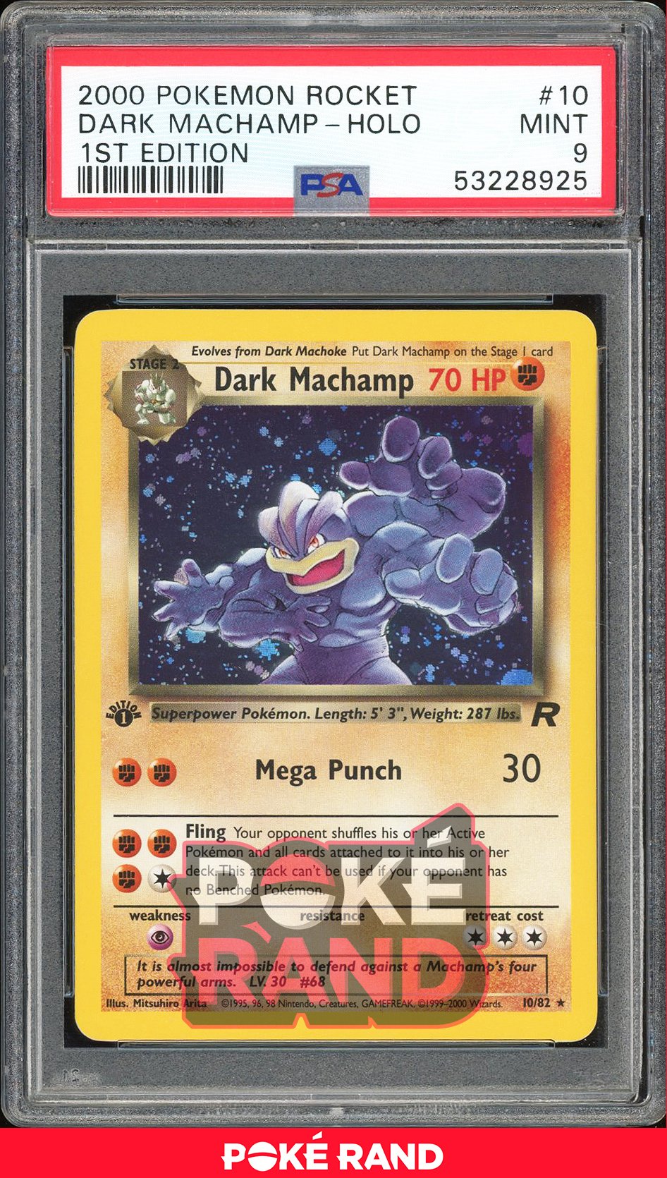 Dark Machamp 1St Edition - PSA 9 - Team Rocket - #10 - Holo