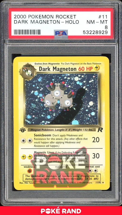 Dark Magneton 1St Edition - PSA 8 - Team Rocket - #11 - Holo