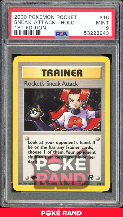 Rocket'S Sneak Attack 1St Edition - PSA 9 - Team Rocket - #16 - Holo