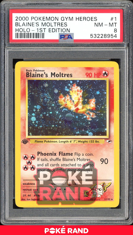 Blaine'S Moltres 1St Edition - PSA 8 - Gym Heroes - #1 - Holo
