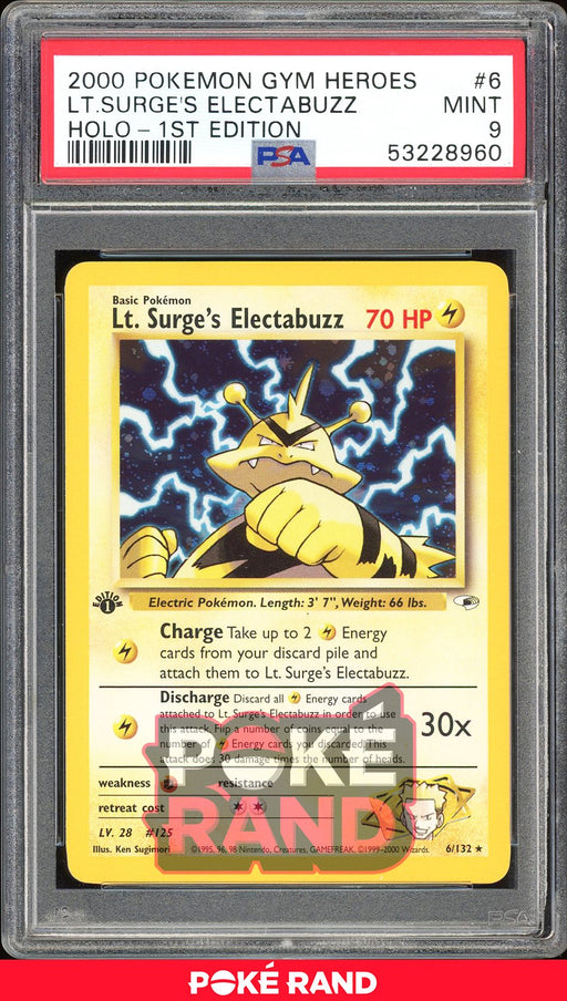 Image of Graded Lt. Surge's Electabuzz from Gym Heroes for sale