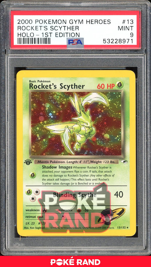 Rocket'S Scyther 1St Edition - PSA 9 - Gym Heroes - #13 - Holo