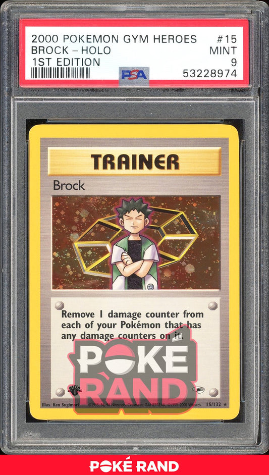 Brock Holo 1St Edition - PSA 9 - Gym Heroes - #15 - Holo