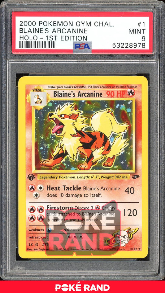 Blaine'S Arcanine 1St Edition - PSA 9 - Gym Challenge - #1 - Holo