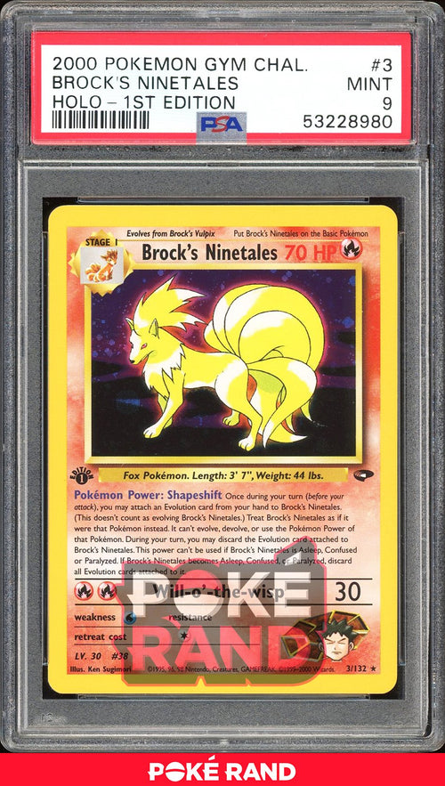 Brock'S Ninetales 1St Edition - PSA 9 - Gym Challenge - #3 - Holo