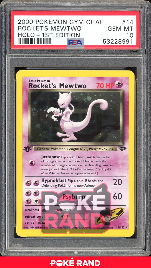 Rocket'S Mewtwo 1St Edition - PSA 10 - Gym Challenge - #14 - Holo